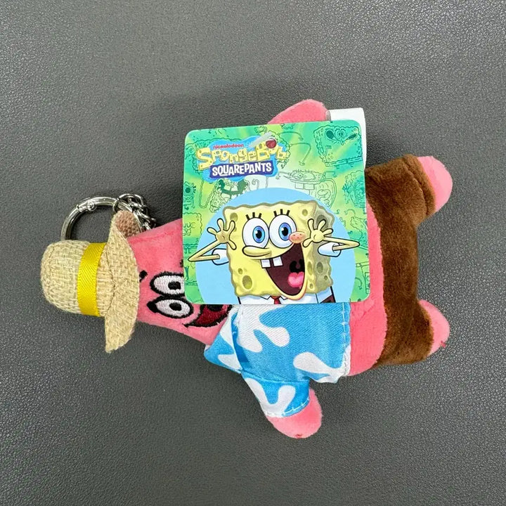 [BUNJANG] SpongeBob Patrick Hawaiian Plush Keychain (12cm) / (미사용) 스폰지밥 패트릭 뚱이 하와이안 봉제인형 키링 (12cm)