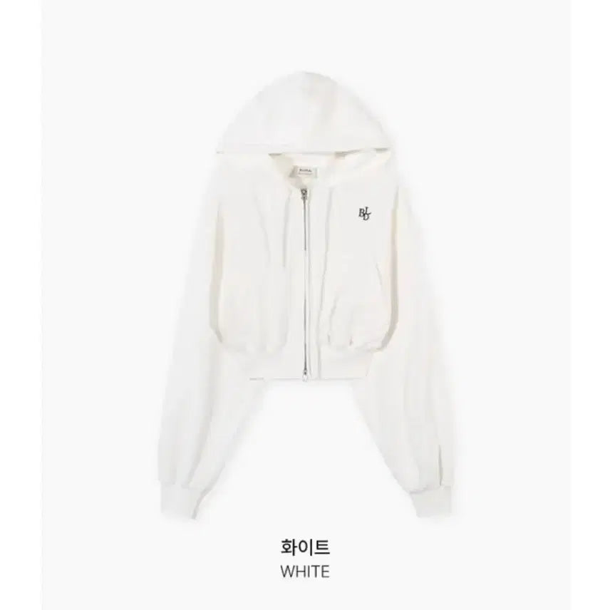 [SOLD OUT] 베이델리 크롭 후드집업 화이트 새상품