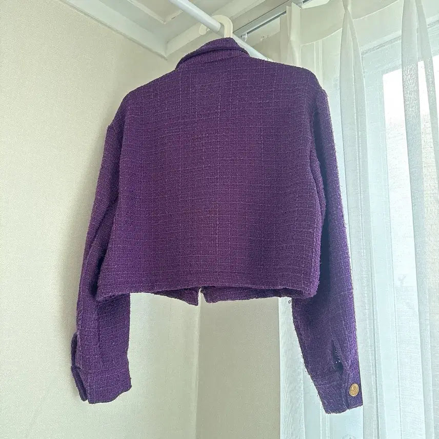 [BUNJANG] Zara Purple Tweed Oversized Jacket XS / 자라 보라색 트위드 자켓 오버핏 xs