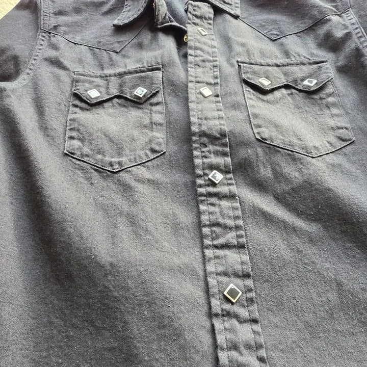 [SOLD OUT] rrl 더블알엘 슬림핏 웨스턴 셔츠 데님 블랙 m 사이즈