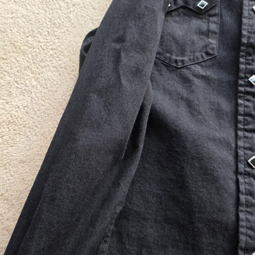 [SOLD OUT] rrl 더블알엘 슬림핏 웨스턴 셔츠 데님 블랙 m 사이즈