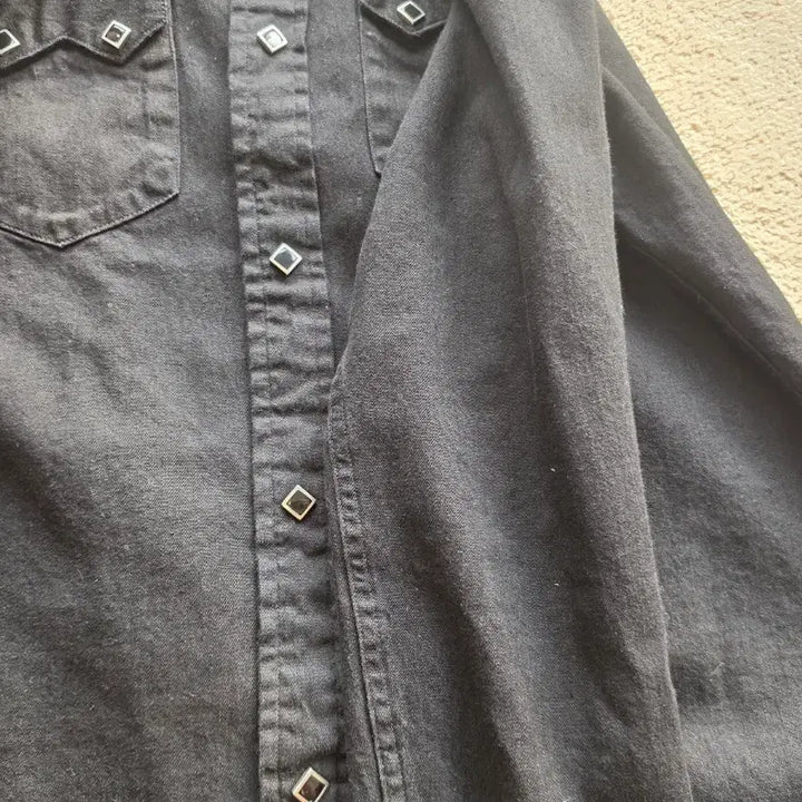 [SOLD OUT] rrl 더블알엘 슬림핏 웨스턴 셔츠 데님 블랙 m 사이즈