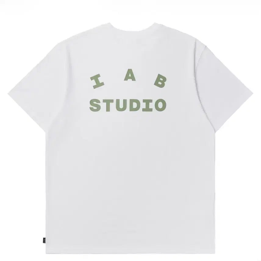 [BUNJANG] IAB Studio White T-shirt Light Green Logo / 아이앱 스튜디오 티셔츠 화이트 라이트 그린 [M,L,XL]