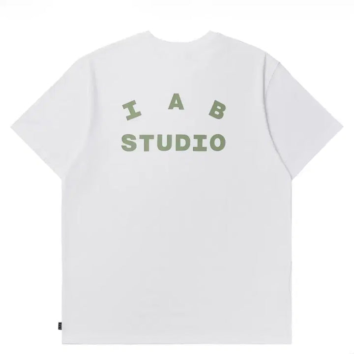[BUNJANG] IAB Studio White T-shirt Light Green Logo / 아이앱 스튜디오 티셔츠 화이트 라이트 그린 [M,L,XL]