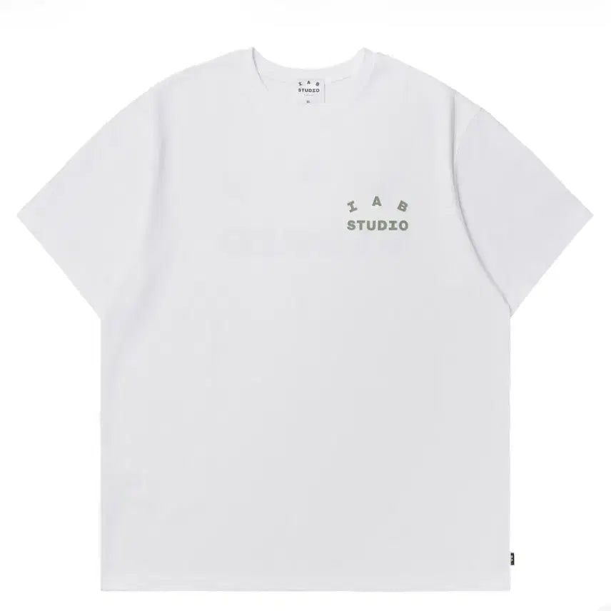 [BUNJANG] IAB Studio White T-shirt Light Green Logo / 아이앱 스튜디오 티셔츠 화이트 라이트 그린 [M,L,XL]