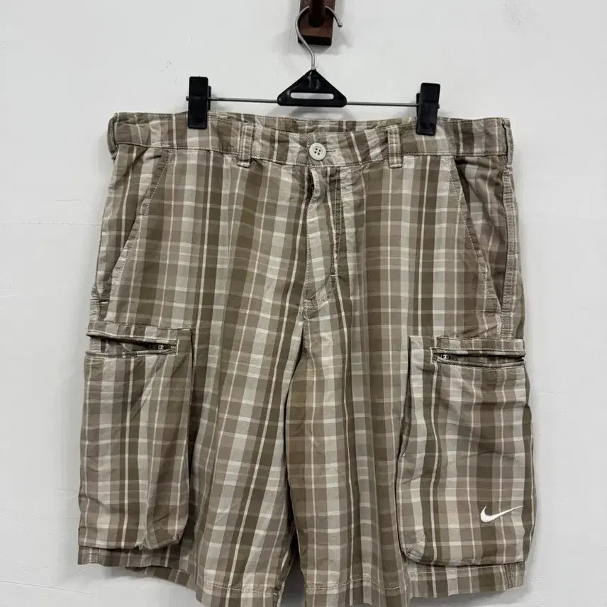 [BUNJANG] Nike 00s Vintage Check Cargo Shorts / (32-33)나이키 빈티지00s  체크 카고 반바지