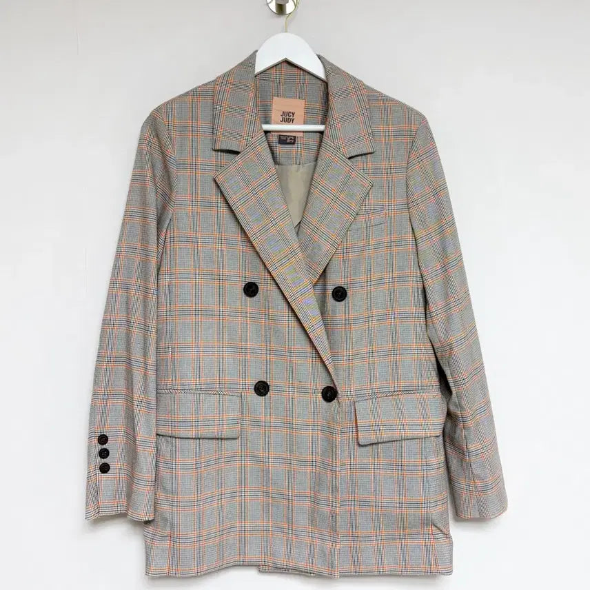 [BUNJANG] Judy Juicy Check Double Jacket / ((할인)쥬시쥬디 체크 더블 자켓