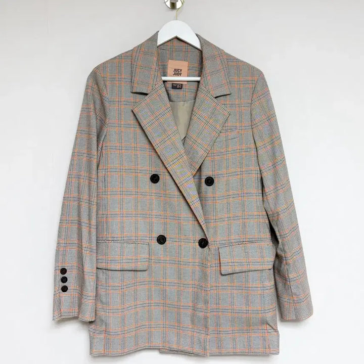[BUNJANG] Judy Juicy Check Double Jacket / ((할인)쥬시쥬디 체크 더블 자켓