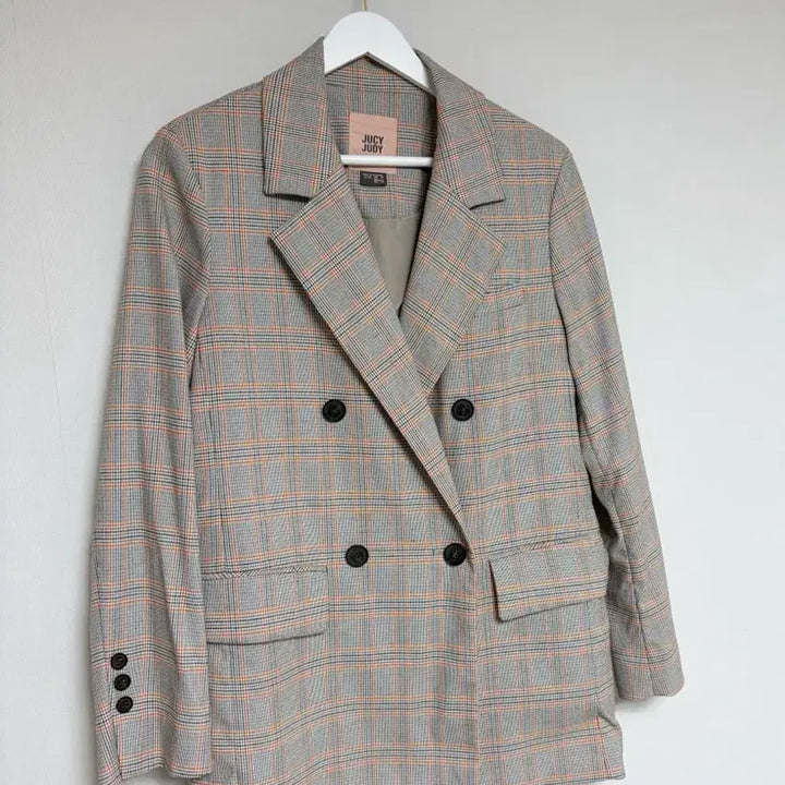 [BUNJANG] Judy Juicy Check Double Jacket / ((할인)쥬시쥬디 체크 더블 자켓