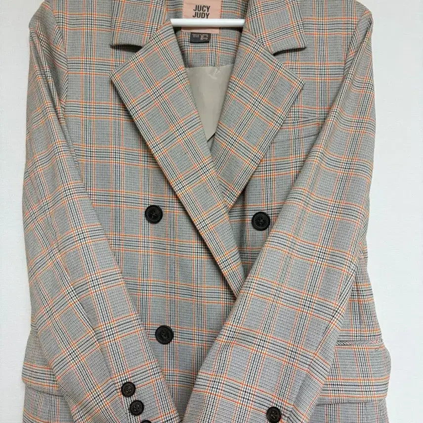 [BUNJANG] Judy Juicy Check Double Jacket / ((할인)쥬시쥬디 체크 더블 자켓