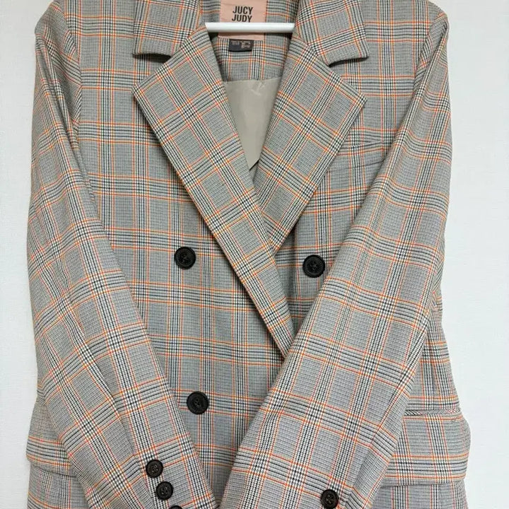 [BUNJANG] Judy Juicy Check Double Jacket / ((할인)쥬시쥬디 체크 더블 자켓