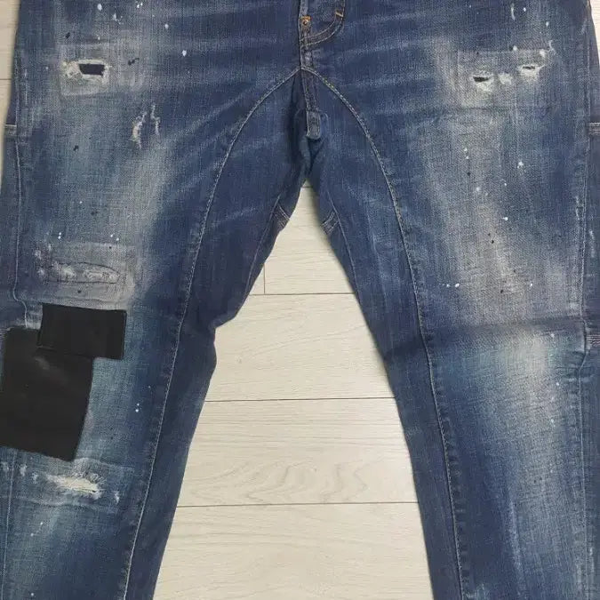 [BUNJANG] Dsquared2 Biker Jeans (Leather Patch) 36 inch / 디스퀘어드2 정품(사방스판) 양가죽패치 바이커진 36인치(No.206)