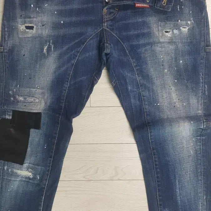 [BUNJANG] Dsquared2 Biker Jeans (Leather Patch) 36 inch / 디스퀘어드2 정품(사방스판) 양가죽패치 바이커진 36인치(No.206)