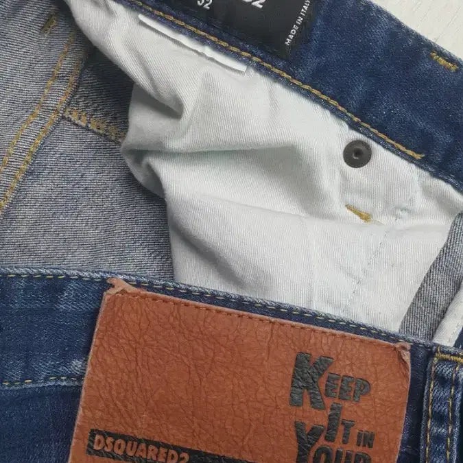 [BUNJANG] Dsquared2 Biker Jeans (Leather Patch) 36 inch / 디스퀘어드2 정품(사방스판) 양가죽패치 바이커진 36인치(No.206)