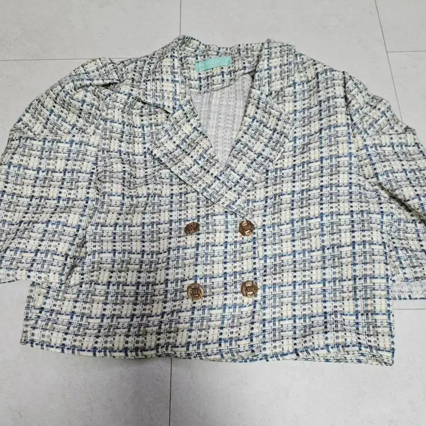 [BUNJANG] Tweed Puff Short Sleeve Jacket / 트위드 퍼프 반팔 자켓