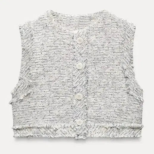 [BUNJANG] ZARA Tweed Crop Vest / 자라 크롭 트위드 베스트