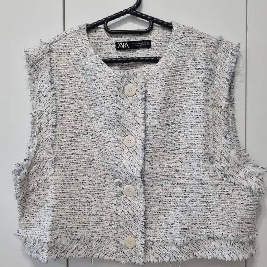 [BUNJANG] ZARA Tweed Crop Vest / 자라 크롭 트위드 베스트