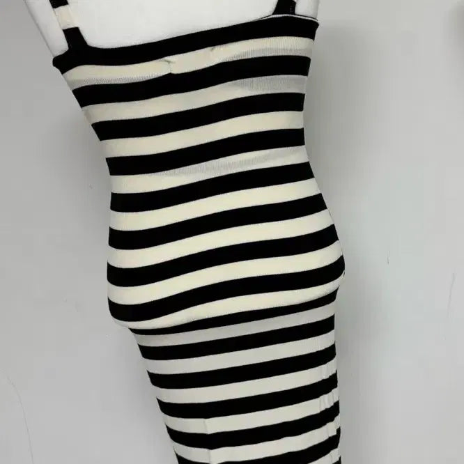 [BUNJANG] Moncler Striped Knit Long Dress / 몽클레르 스트라이프 니트 롱 원피스