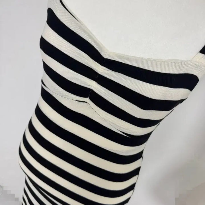 [BUNJANG] Moncler Striped Knit Long Dress / 몽클레르 스트라이프 니트 롱 원피스