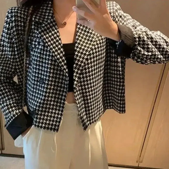 [BUNJANG] Houndstooth Check Jacket / 하운드 체크 자켓