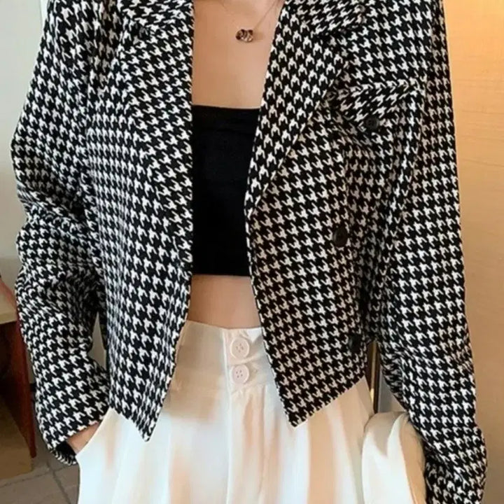 [BUNJANG] Houndstooth Check Jacket / 하운드 체크 자켓