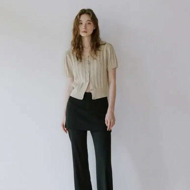 [BUNJANG] Otteu Beige Short Sleeve Cardigan / 오떼뜨 반팔가디건 베이지