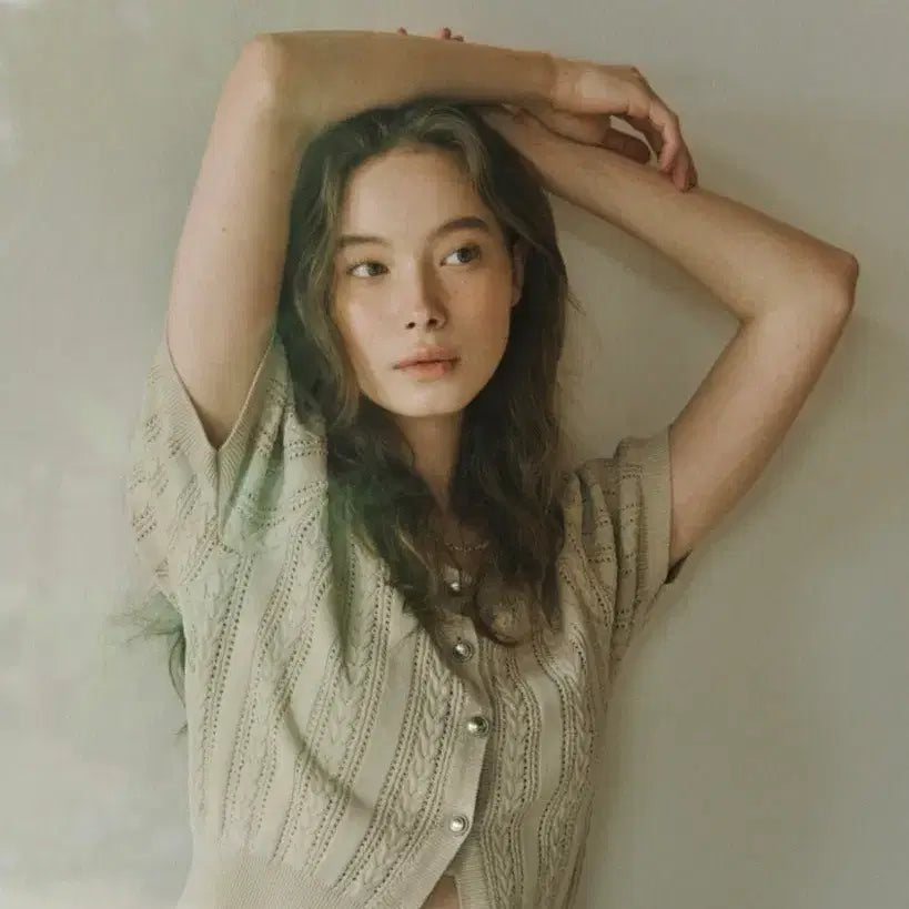 [BUNJANG] Otteu Beige Short Sleeve Cardigan / 오떼뜨 반팔가디건 베이지