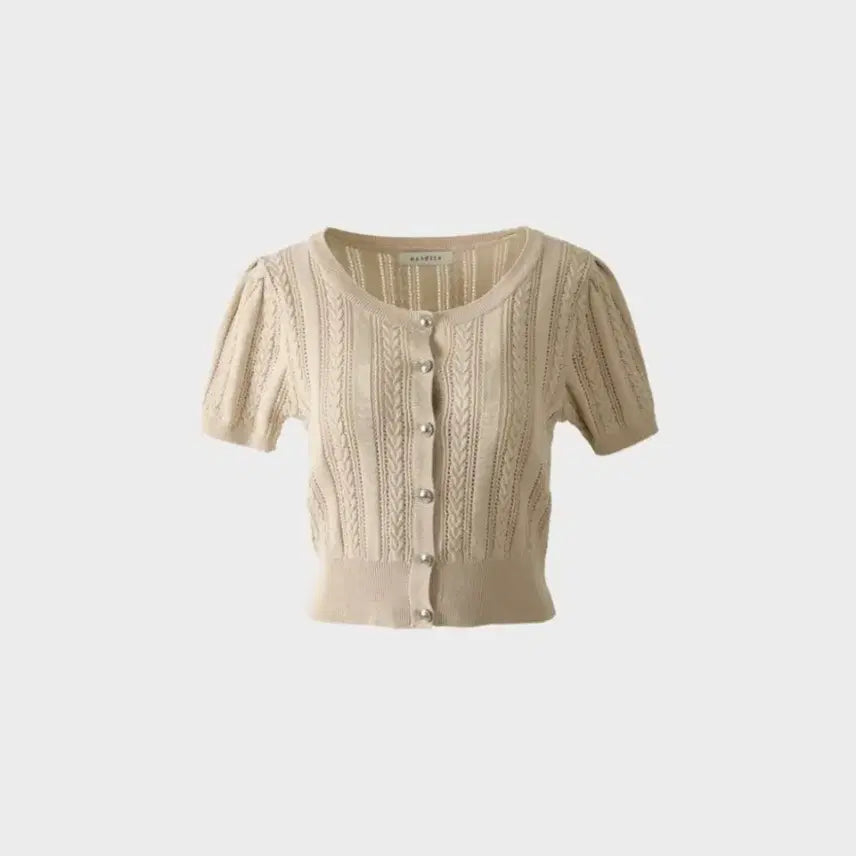 [BUNJANG] Otteu Beige Short Sleeve Cardigan / 오떼뜨 반팔가디건 베이지