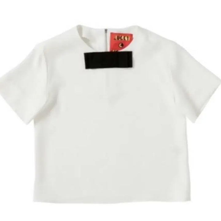 [BUNJANG] Lucky Chouette White Short Sleeve Blouse / 럭키슈에뜨 화이트 반팔 블라우스
