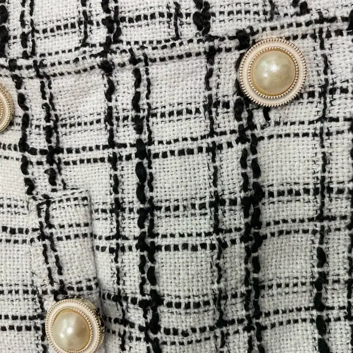 [BUNJANG] IFNE Tweed Crop Jacket / 백화점 반팔 트위드 크롭 자켓