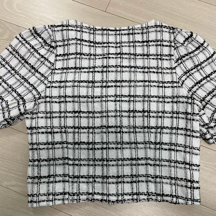 [BUNJANG] IFNE Tweed Crop Jacket / 백화점 반팔 트위드 크롭 자켓