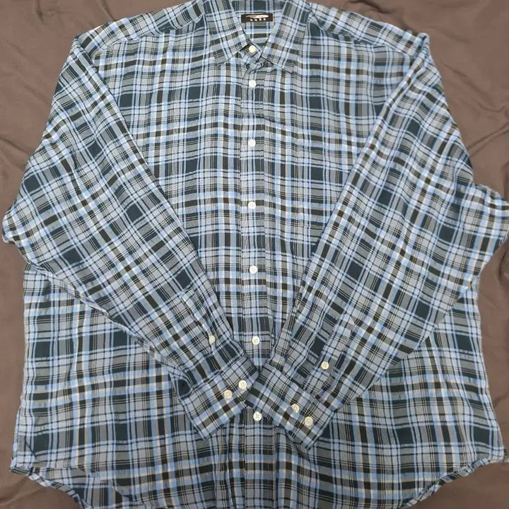 [SOLD OUT] DNSR 오버사이즈 체크 셔츠 블루 M