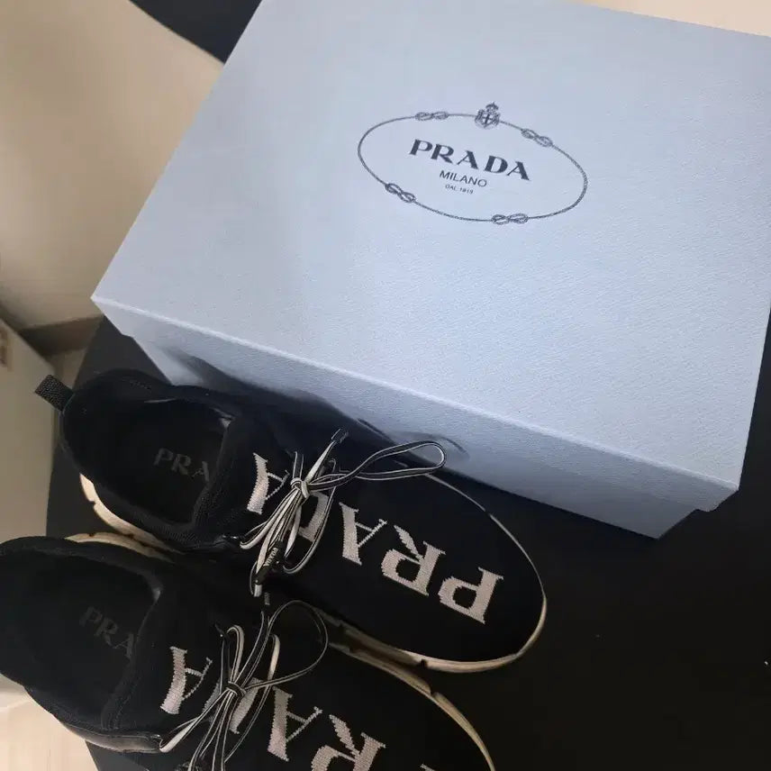 [BUNJANG] Prada Knit Sneakers 245 / 프라다 니트 스니커즈 245