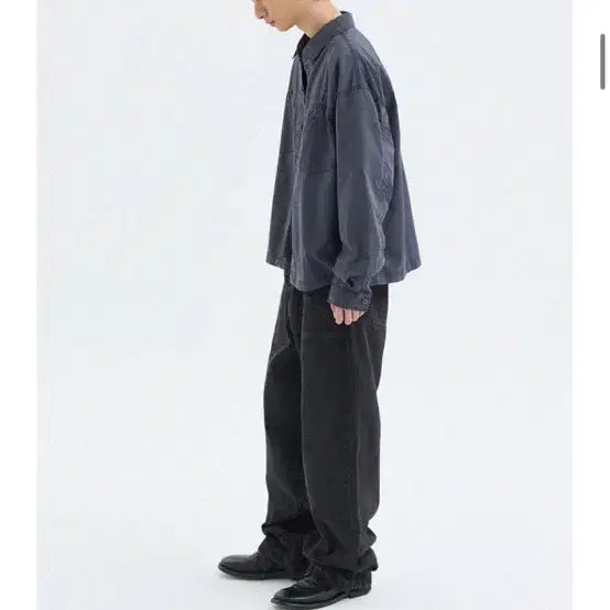 [BUNJANG] Hubs Work Shirt Blue Gray L / 후브스 워크 셔츠 블루그레이 L