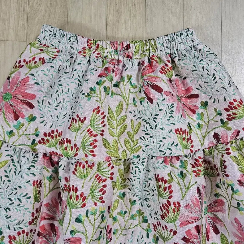 [BUNJANG] Floral Jacquard A-line Flare Long Skirt / 들꽃나염 자가드 아방핏 플레어 롱스커트 FREE