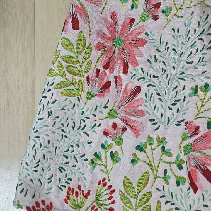[BUNJANG] Floral Jacquard A-line Flare Long Skirt / 들꽃나염 자가드 아방핏 플레어 롱스커트 FREE