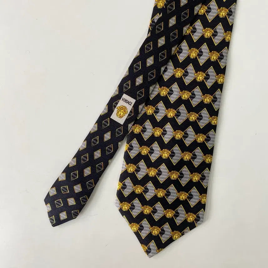[BUNJANG] Versace Monogram Silk Necktie / Versace 베르사체 모노그램 정품 명품 넥타이