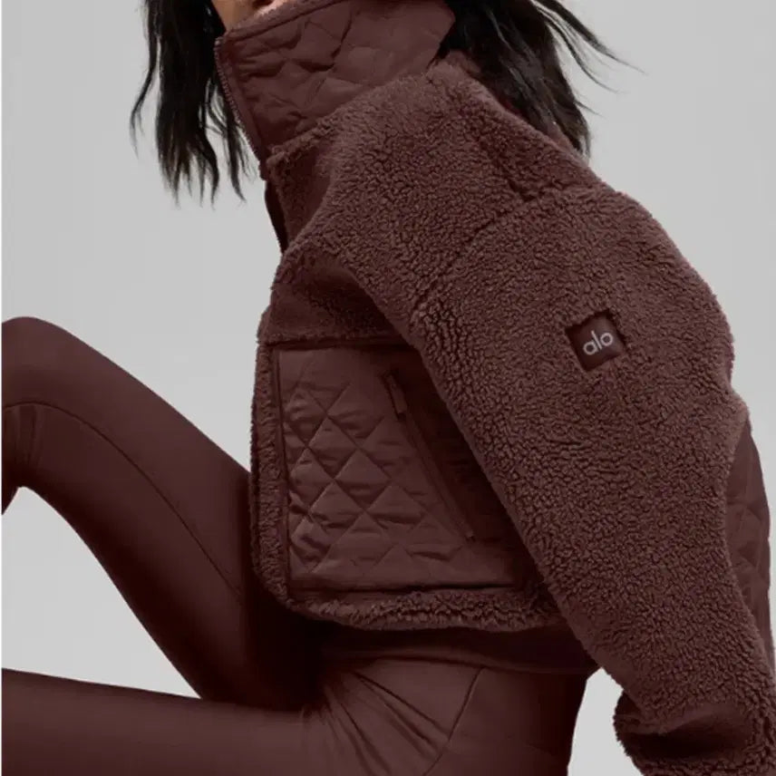 [BUNJANG] Alo Yoga Sherpa Edge Bomber Fleece Jacket / 알로요가 alo yoga 셰르파 엣지 봄버 자켓 뽀글이 후리스