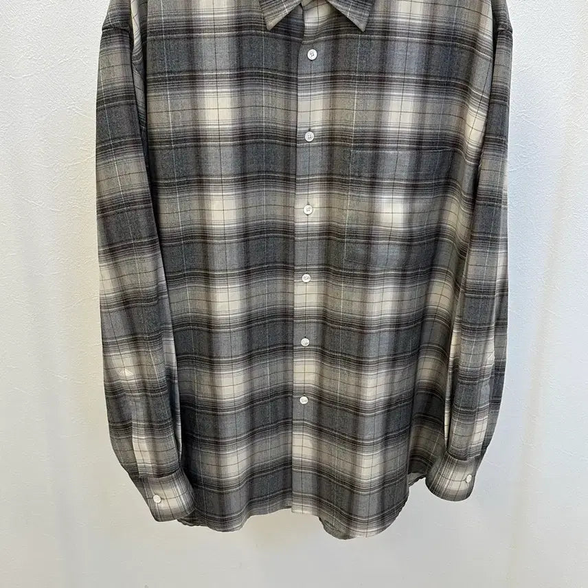 [BUNJANG] Auralee Wool Check Shirt Size 5 / 오라리 울 체크 그레이 셔츠 5사이즈 ( A2249 )