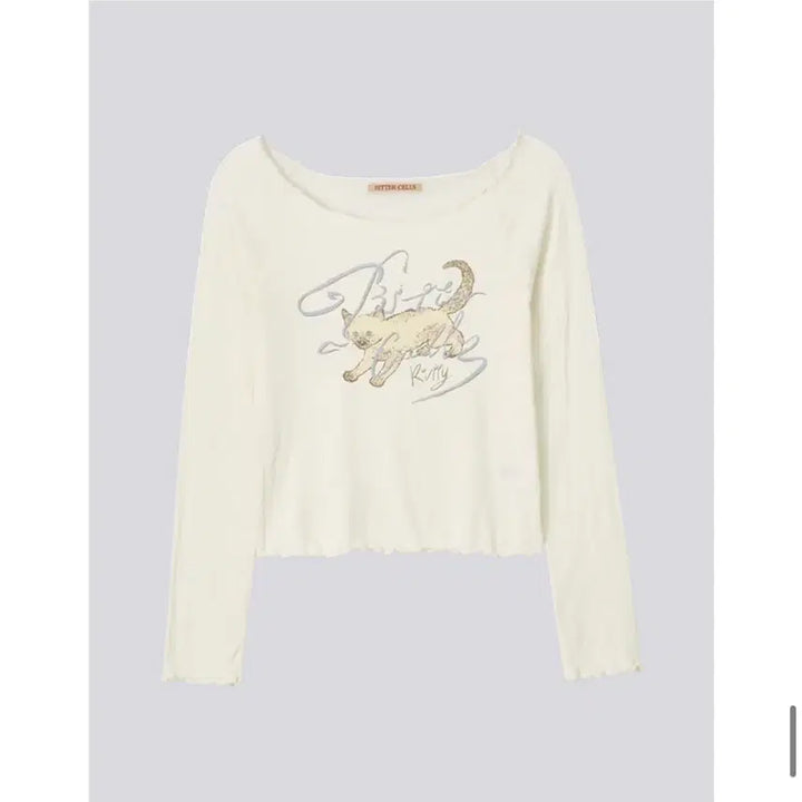 [BUNJANG] Bittercells Fog Cat Boat Neck Long Sleeve Ivory / 비터셀즈 포그 캣 보트넥 롱슬리브 아이보리