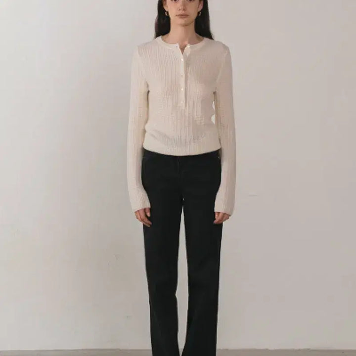 [BUNJANG] Around Uul Have Waffle Knit Cream Sweater / 어라운드율 헤이브와플니트 크림s