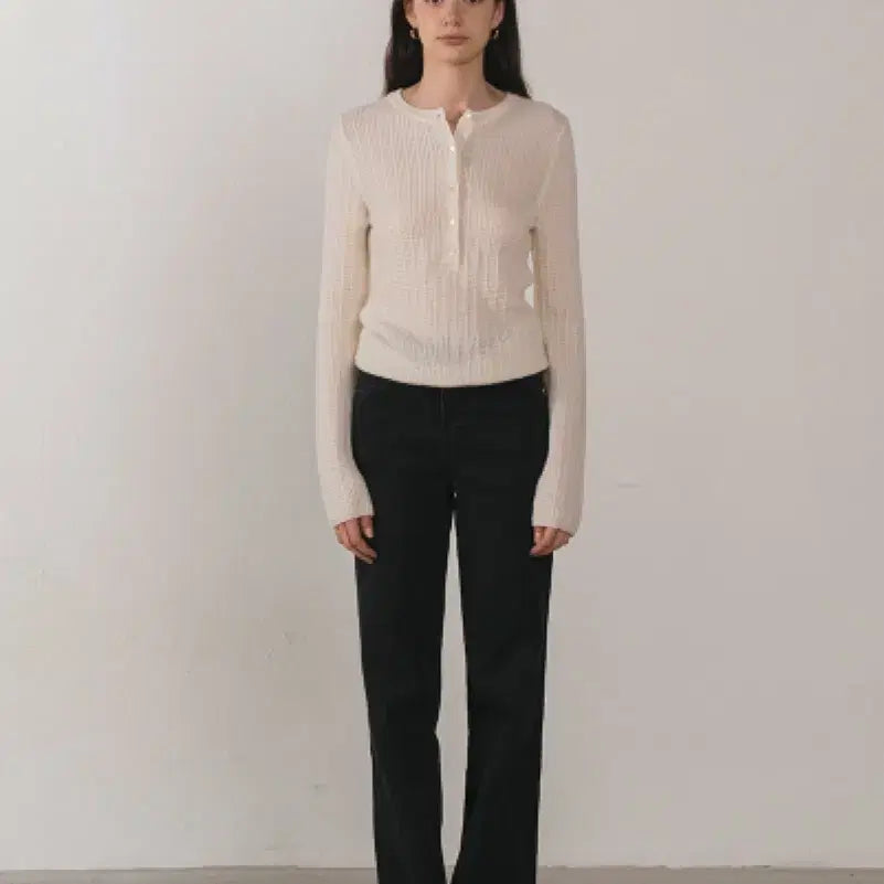[BUNJANG] Around Uul Have Waffle Knit Cream Sweater / 어라운드율 헤이브와플니트 크림s
