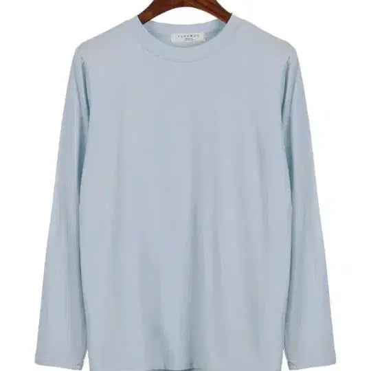 [BUNJANG] Domestic Basic Round Neck T-Shirt Light Blue / 국산 베이직 라운드넥 티 연블루