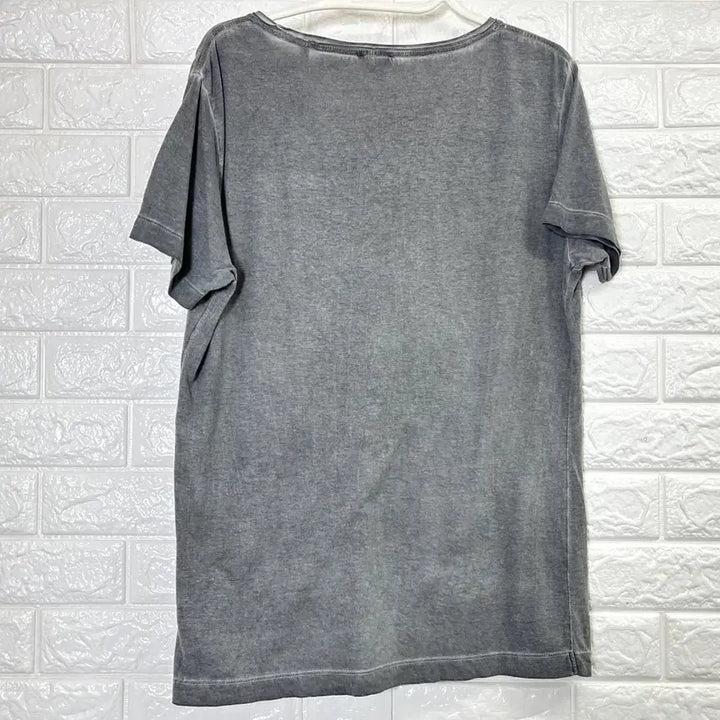 [BUNJANG] Diesel Stitch Patch Logo Grey T-Shirt / [Diesel] 디젤 스티치 패치 로고 남성 그레이 반팔 M