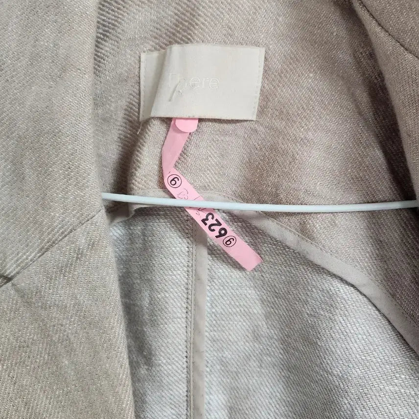 [BUNJANG] Linen Blazer Jacket (Beige, Size 95) / 공용 린넨 베이지색 블레이저 자켓 95