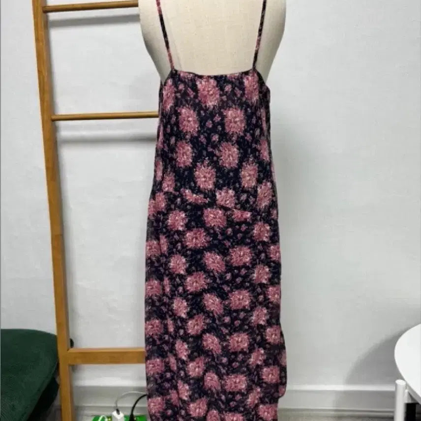 [BUNJANG] Flower Pattern Long Slip Dress / 플라워 패턴 롱 슬립 원피스