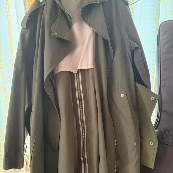 [BUNJANG] SYSTEM Khaki Long Trench Coat / 한섬 SYSTEM 시스템 한섬 카키색 롱  트렌치 코트