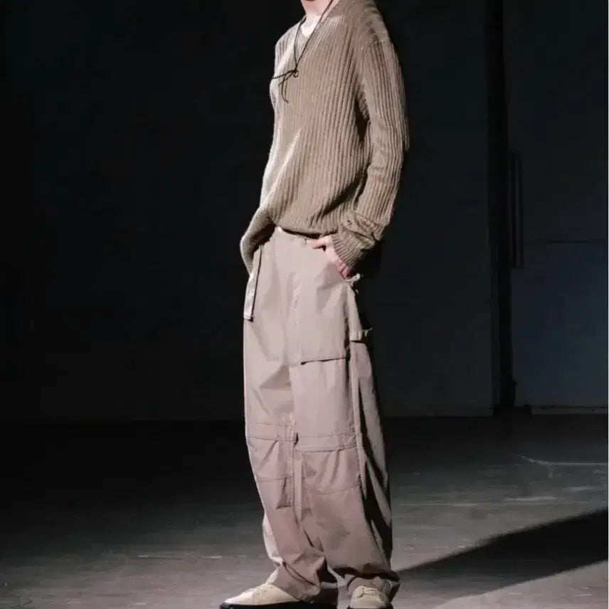 [BUNJANG] Big Union UNBALANCE FATIGUE PANTS (Beige) / [L] 빅유니온 언발란스 퍼티그 팬츠(베이지)