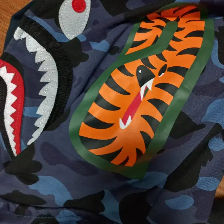 [BUNJANG] BAPE Blue Camo Double Shark Hoodie M / 베이프 블루 카모 더블 샤크 후드집업 M