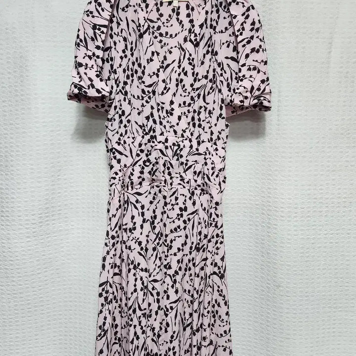 [BUNJANG] Maje Pink Floral Short-Sleeve Long Dress Size 1 / 마쥬 핑크색 꽃무늬 반팔 롱 원피스1사이즈